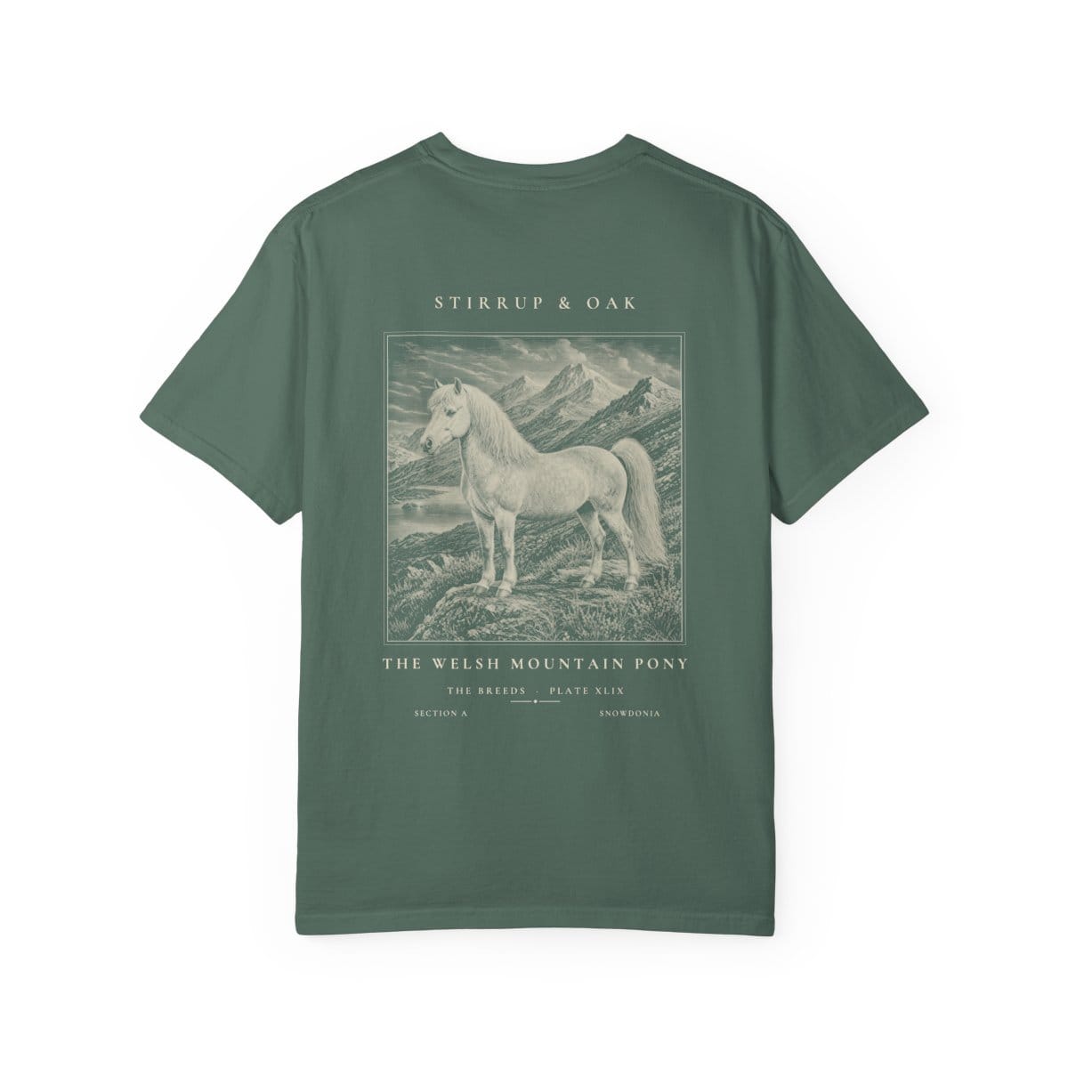 The Welsh Mountain Pony - Heavyweight T-Shirt in Blue Spruce