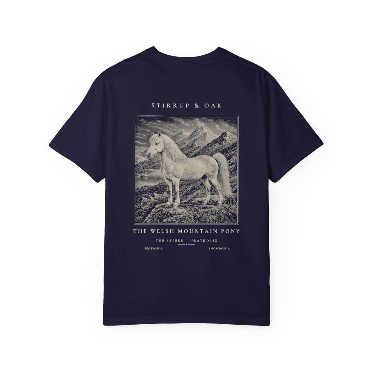 The Welsh Mountain Pony - Heavyweight T-Shirt in True Navy