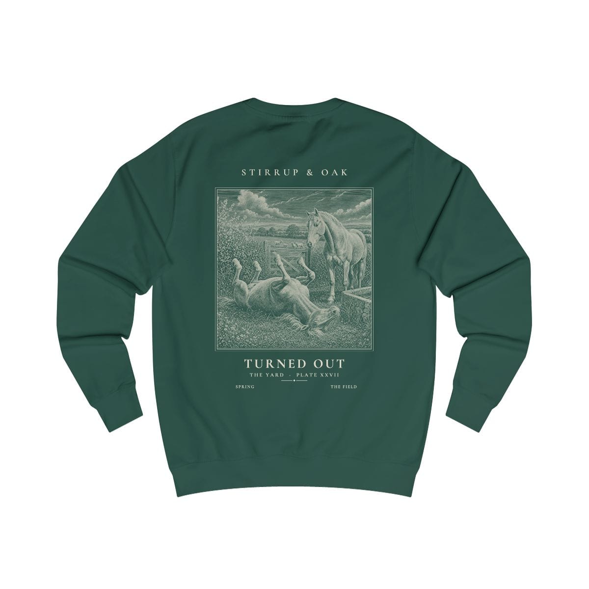 Turned Out - Crew Sweatshirt in Bottle Green