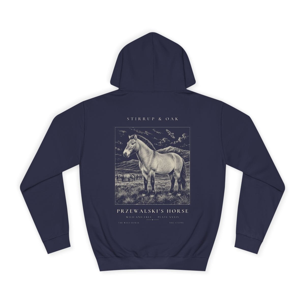 Przewalski's Horse - Heavyweight Hoodie in Oxford Navy