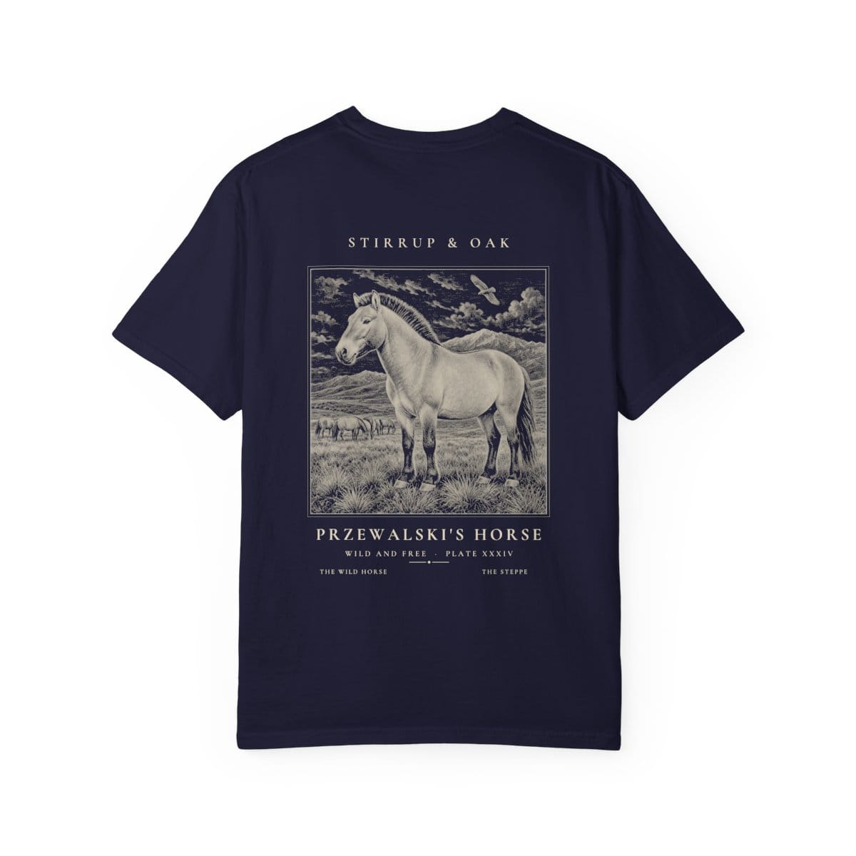 Przewalski's Horse - Heavyweight T-Shirt in True Navy