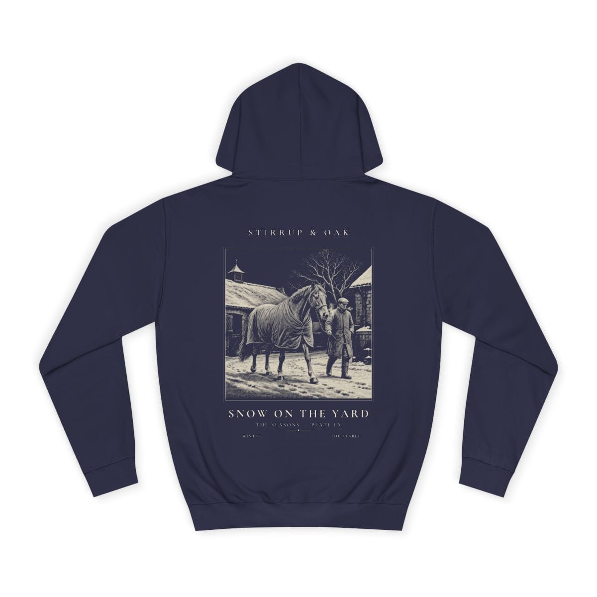 Snow On the Yard - Heavyweight Hoodie in Oxford Navy