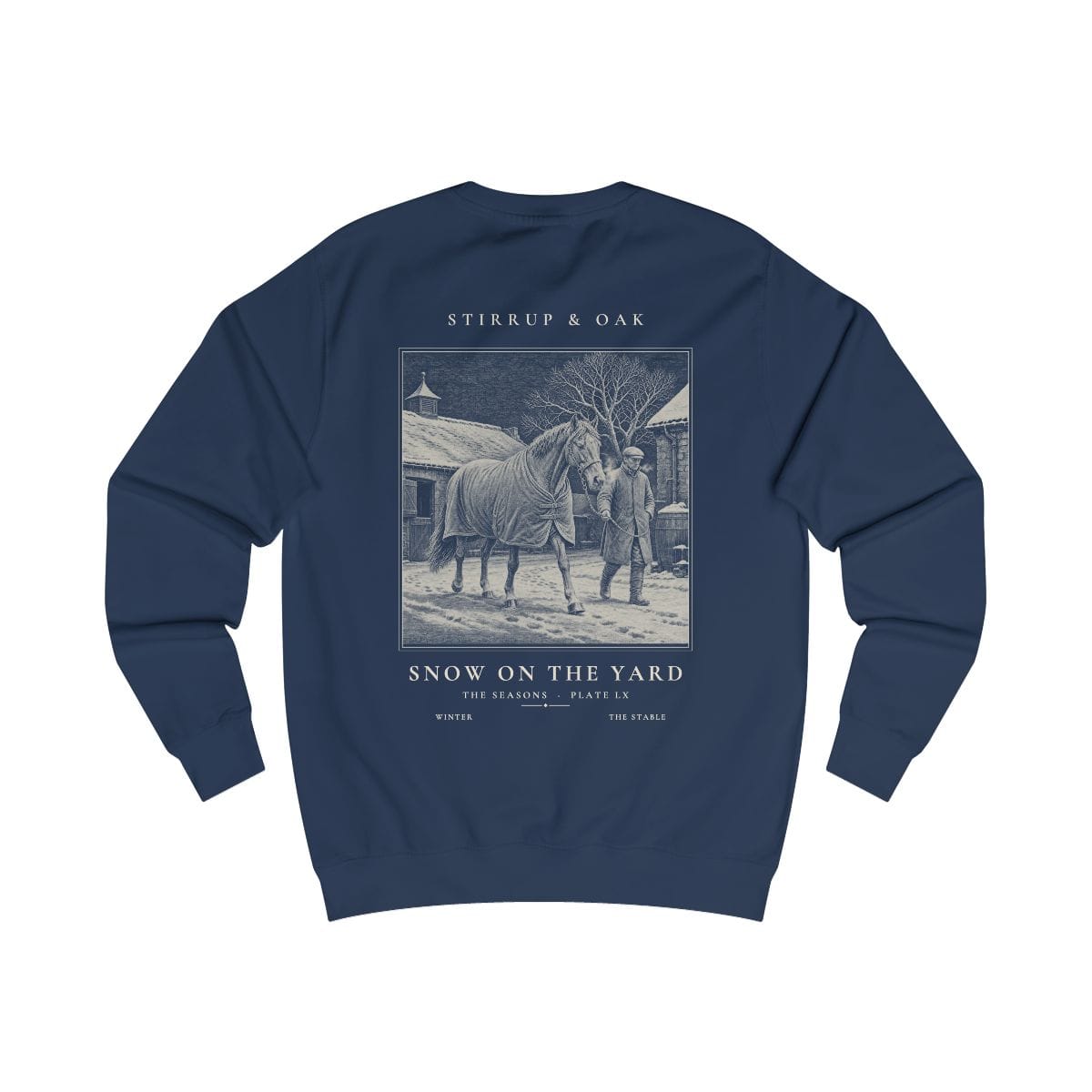 Snow On the Yard - Crew Sweatshirt in Oxford Navy