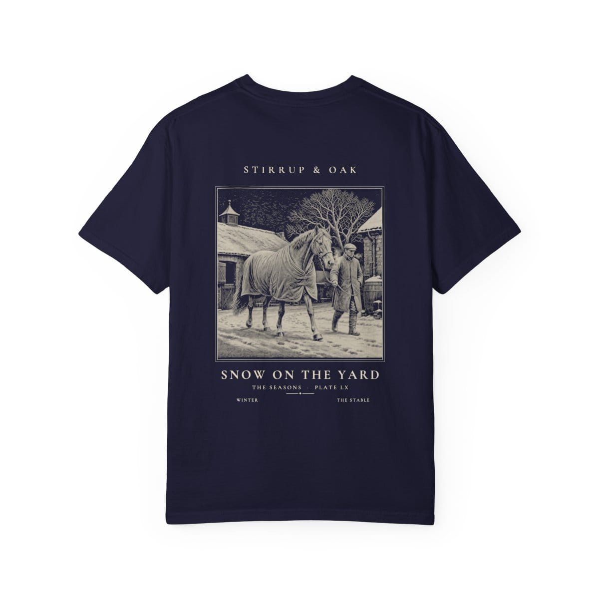 Snow On the Yard - Heavyweight T-Shirt in True Navy