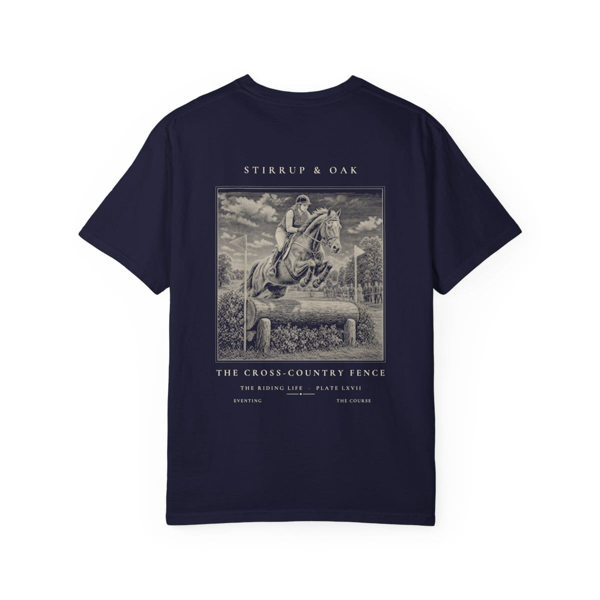 The Cross-country Fence - Heavyweight T-Shirt in True Navy
