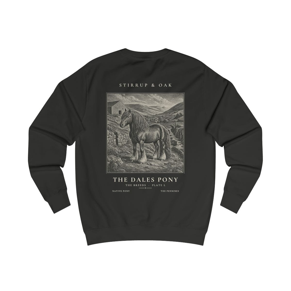 The Dales Pony - Crew Sweatshirt in Jet Black