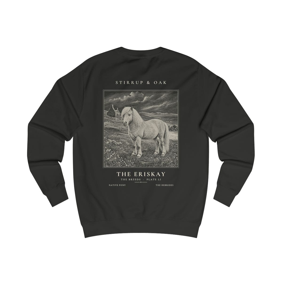 The Eriskay - Crew Sweatshirt in Jet Black
