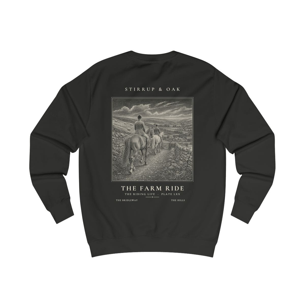 The Farm Ride - Crew Sweatshirt in Jet Black