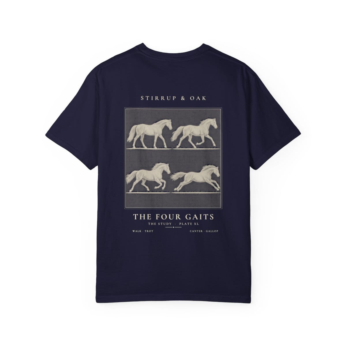 The Four Gaits - Heavyweight T-Shirt in True Navy