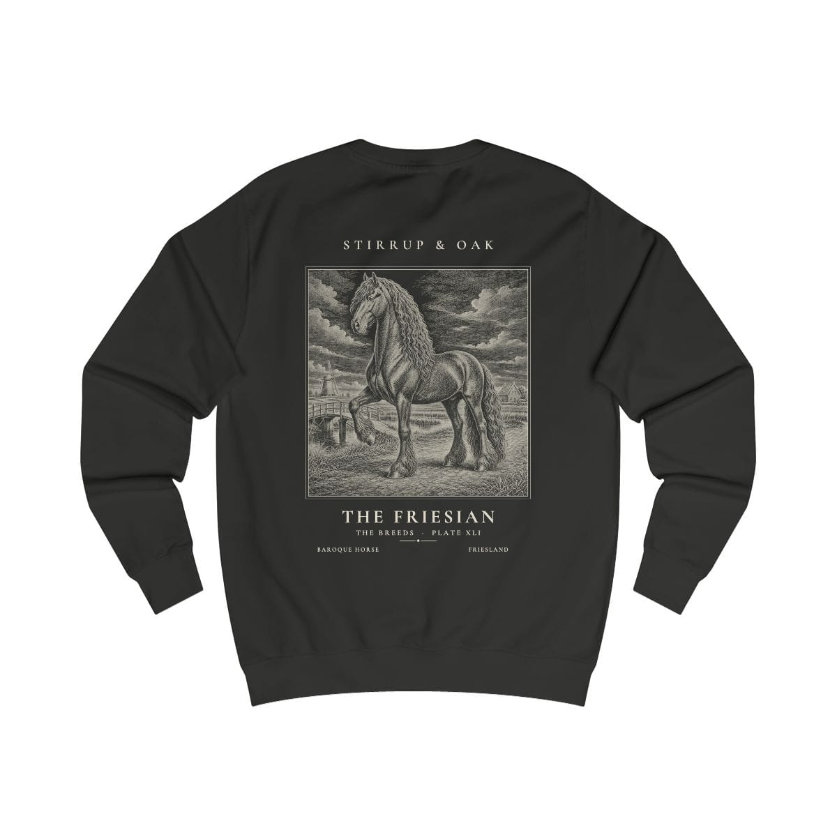 The Friesian - Crew Sweatshirt in Jet Black