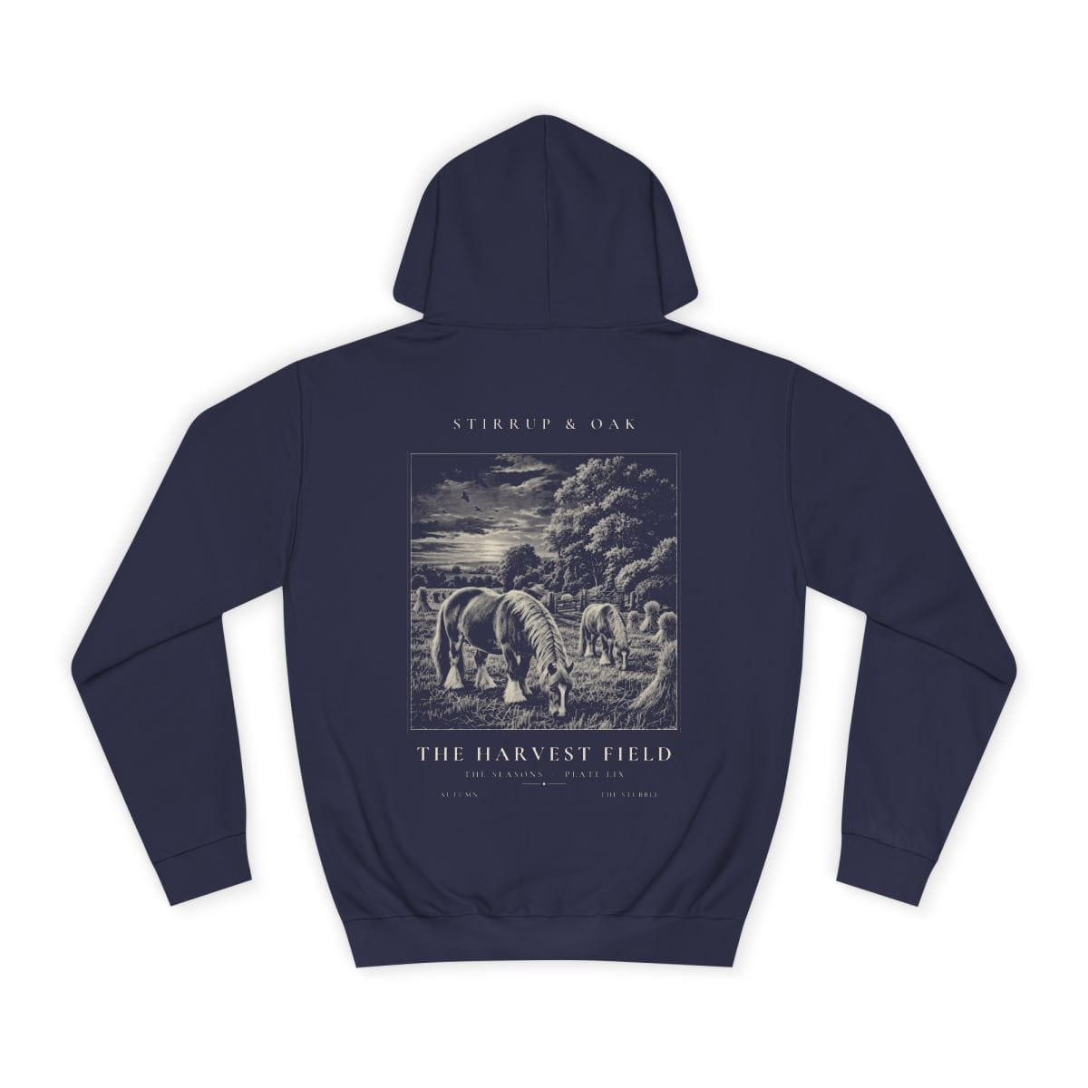 The Harvest Field - Heavyweight Hoodie in Oxford Navy