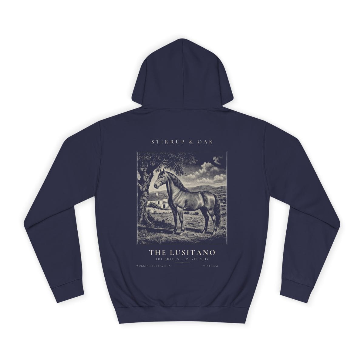 The Lusitano - Heavyweight Hoodie in Oxford Navy