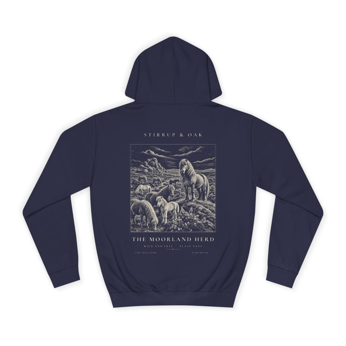 The Moorland Herd - Heavyweight Hoodie in Oxford Navy