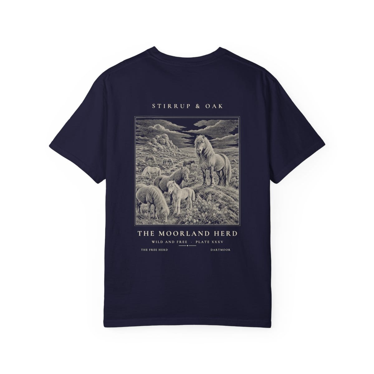 The Moorland Herd - Heavyweight T-Shirt in True Navy