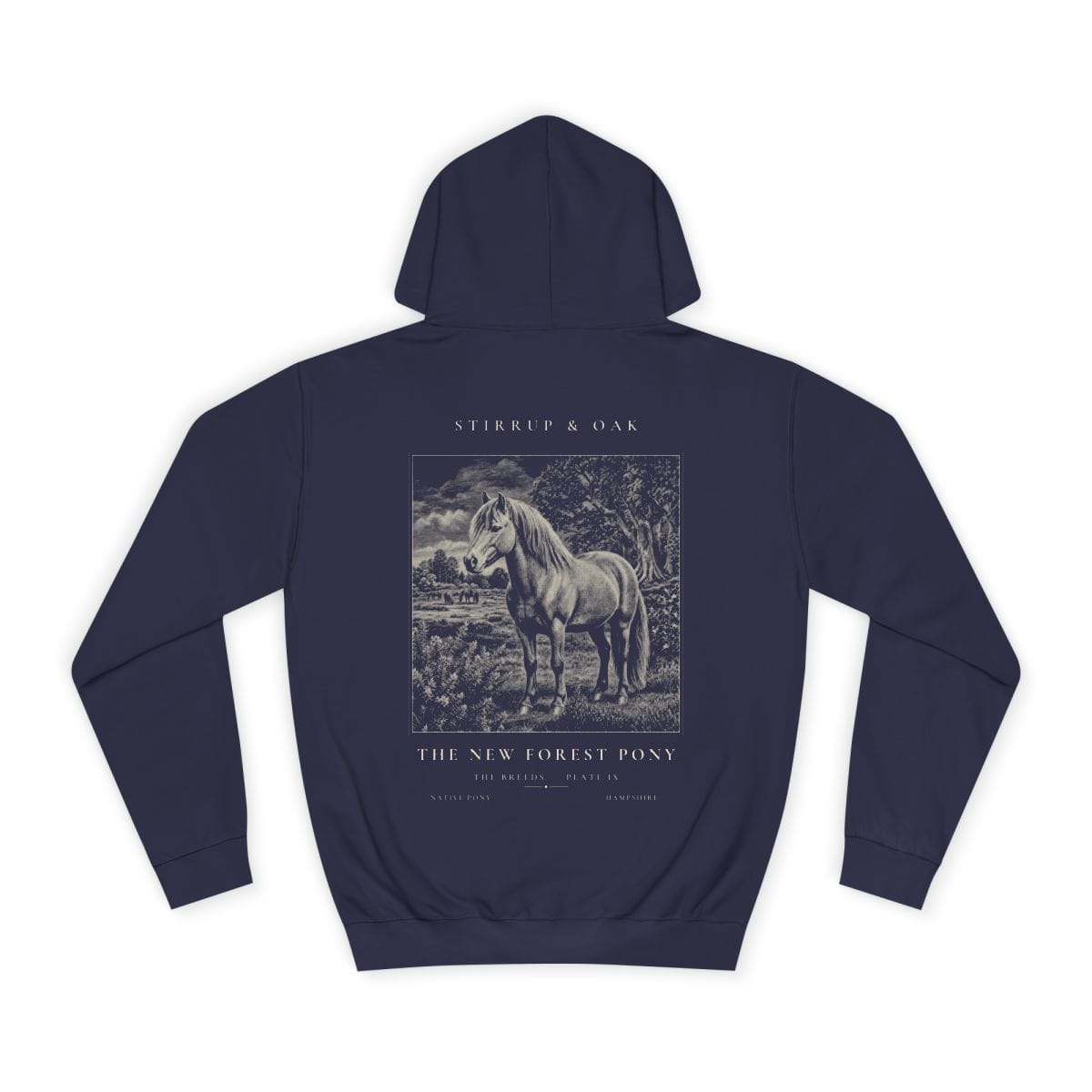 The New Forest Pony - Heavyweight Hoodie in Oxford Navy