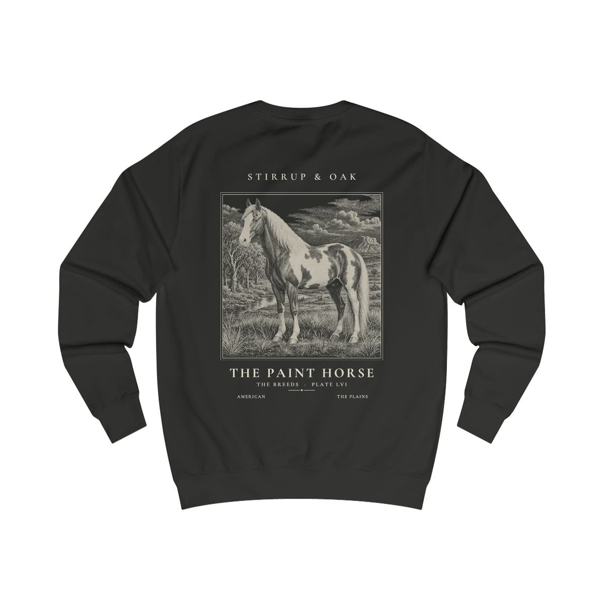 The Paint Horse - Crew Sweatshirt in Jet Black