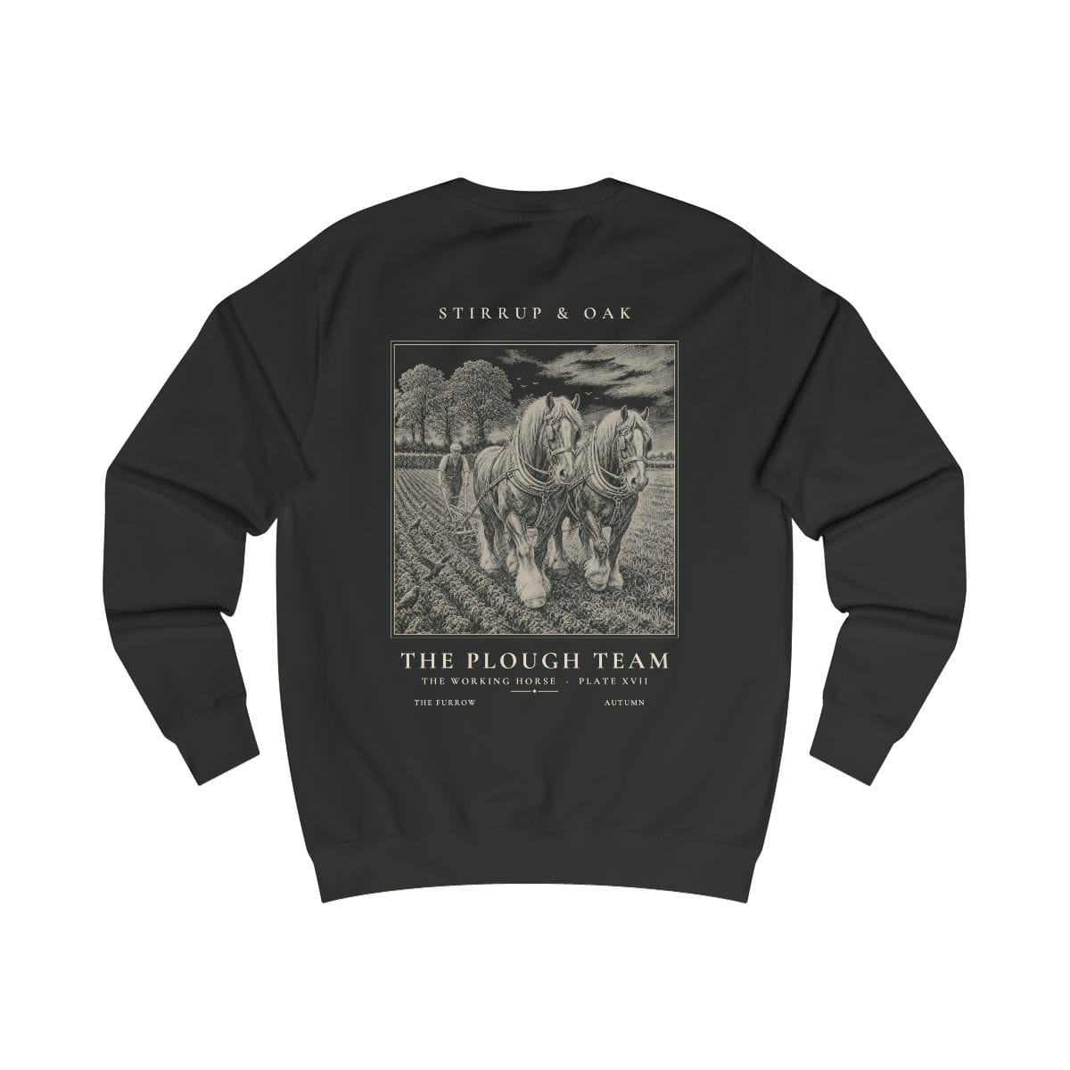 The Plough Team - Crew Sweatshirt in Jet Black