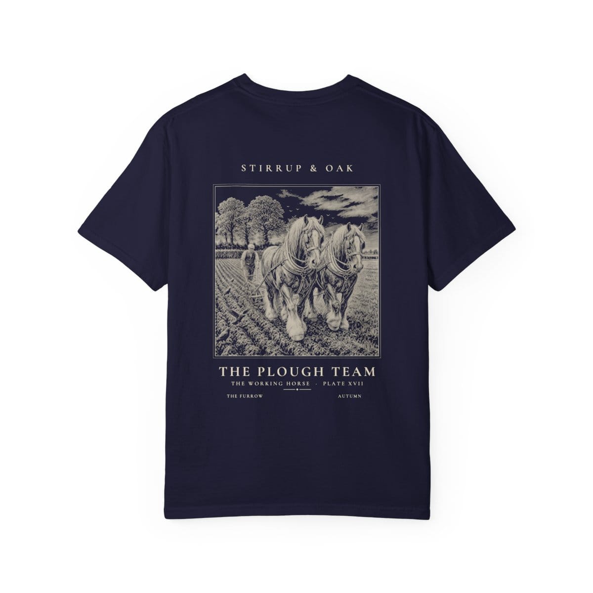 The Plough Team - Heavyweight T-Shirt in True Navy