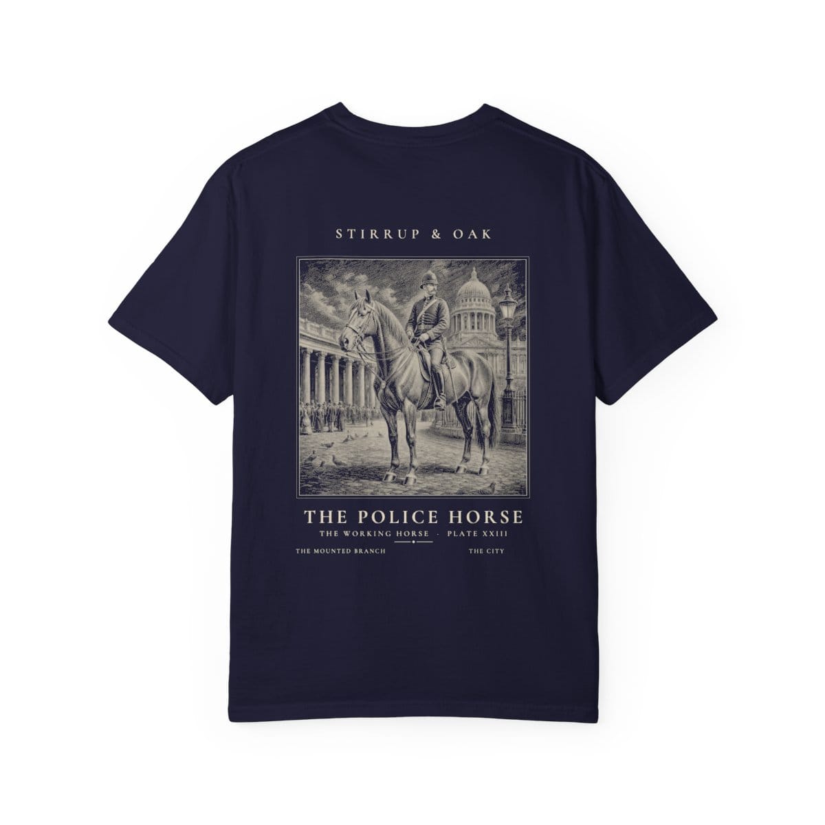 The Police Horse - Heavyweight T-Shirt in True Navy