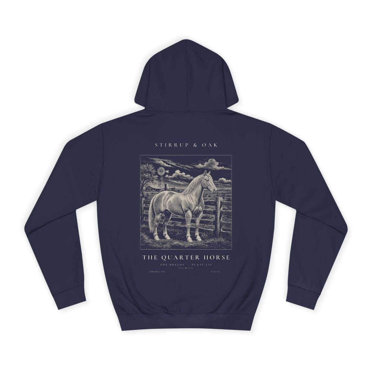 The Quarter Horse - Heavyweight Hoodie in Oxford Navy
