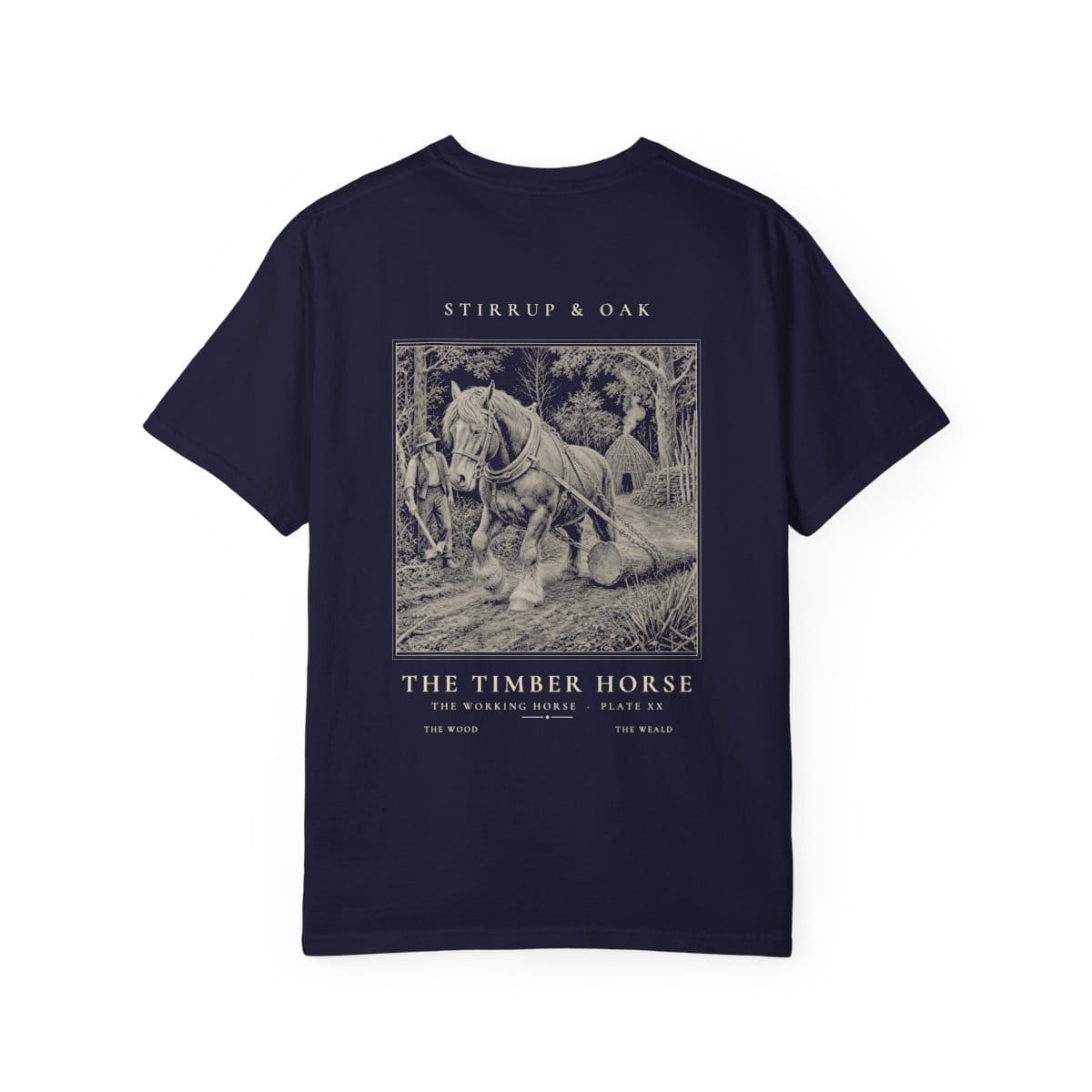 The Timber Horse - Heavyweight T-Shirt in True Navy