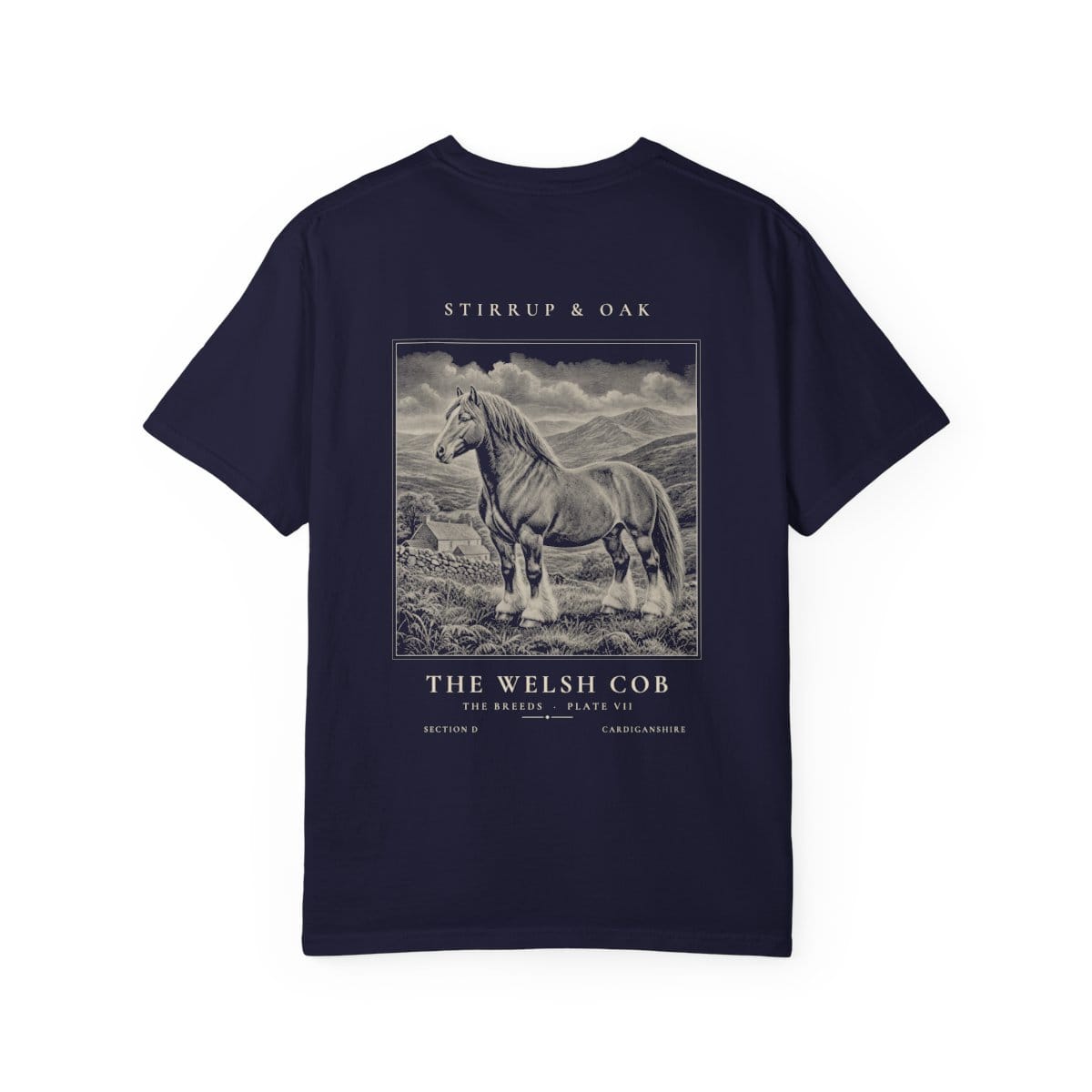 The Welsh Cob - Heavyweight T-Shirt in True Navy