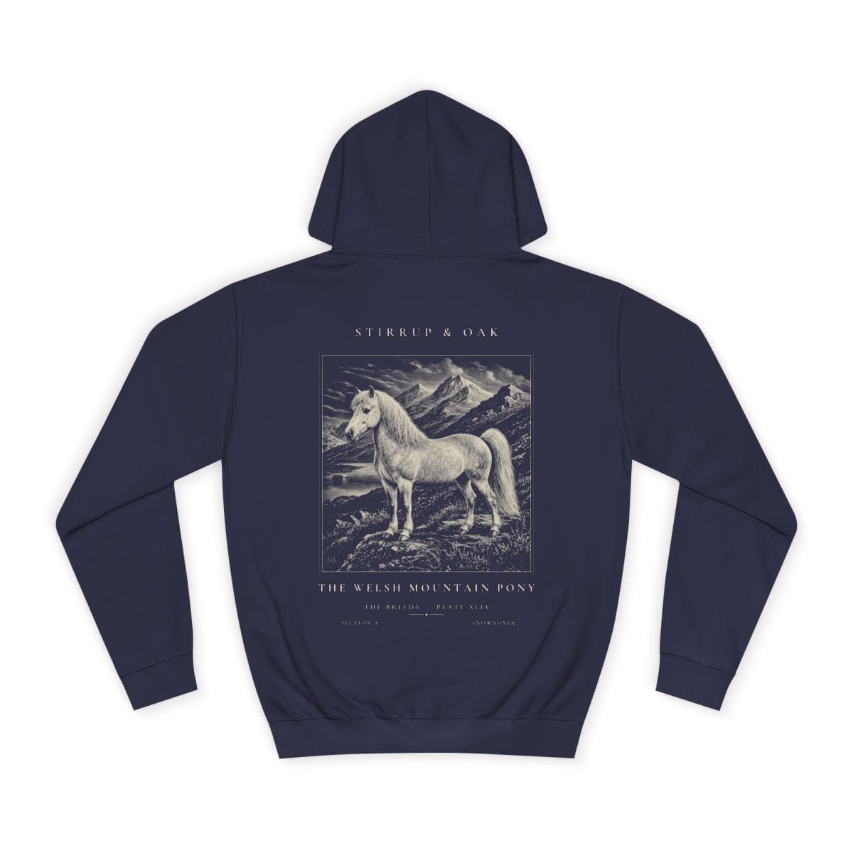 The Welsh Mountain Pony - Heavyweight Hoodie in Oxford Navy
